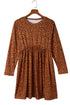 Leopard Long Sleeve Babydoll Dress